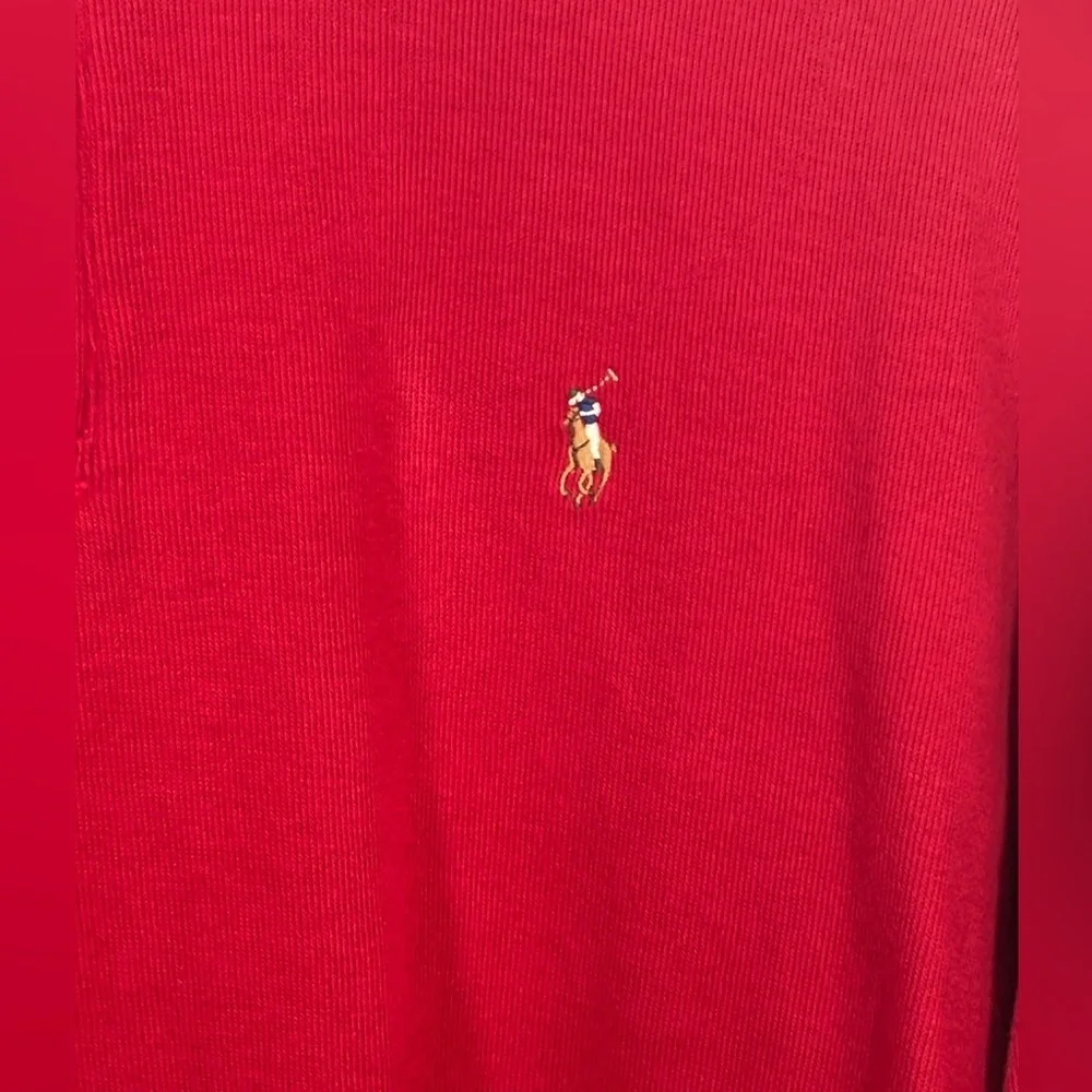 Polo Ralph Lauren Men’s Red Estate Rib Quarter Zip Sweater Size XL